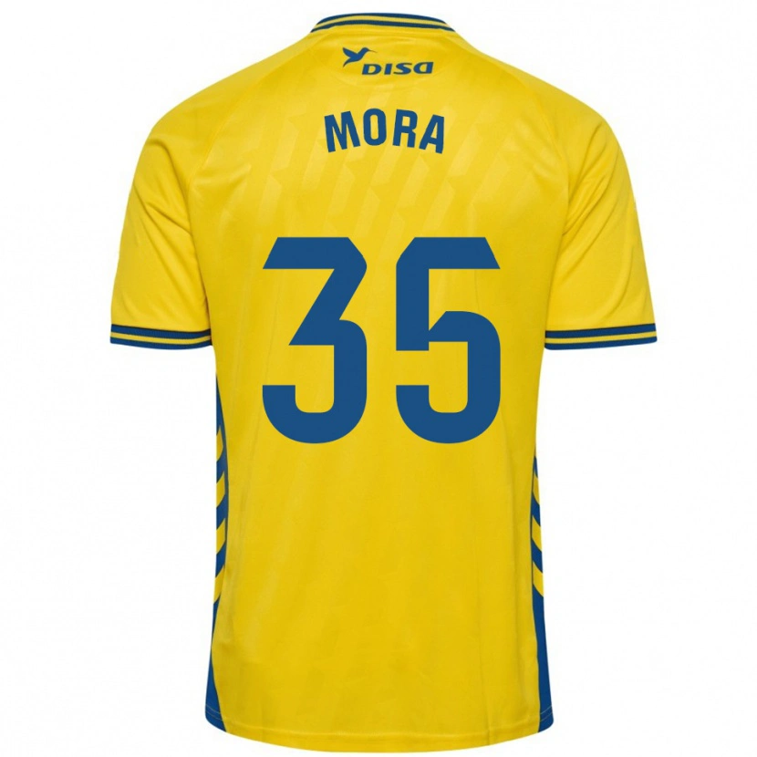Danxen Enfant Maillot Israel Mora #35 Jaune Bleu Tenues Domicile 2025/26 T-Shirt