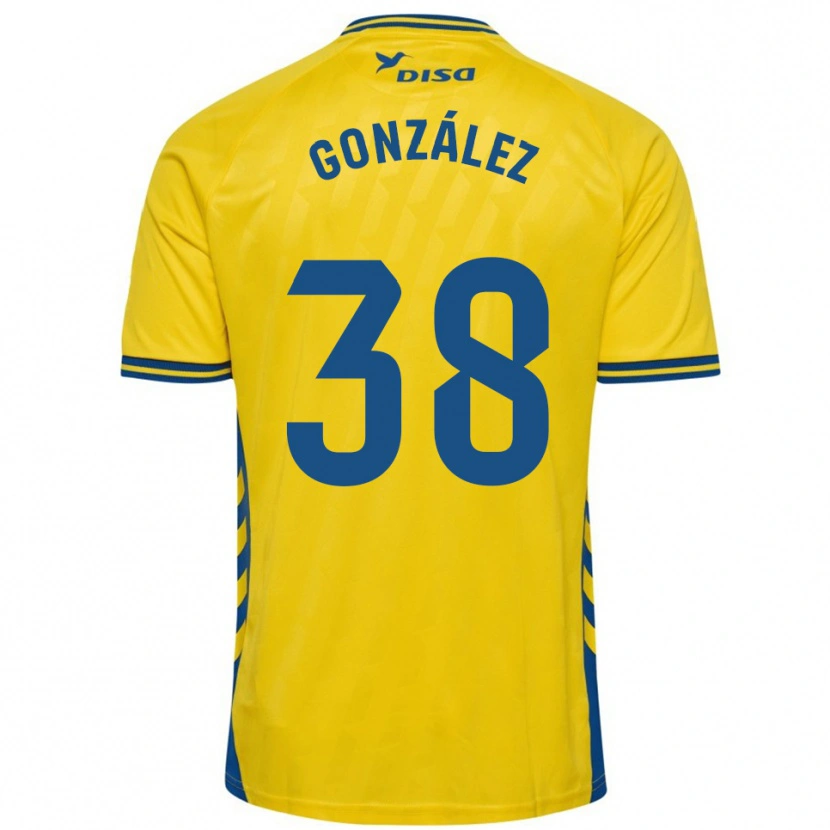 Danxen Enfant Maillot Josito González #38 Jaune Bleu Tenues Domicile 2025/26 T-Shirt