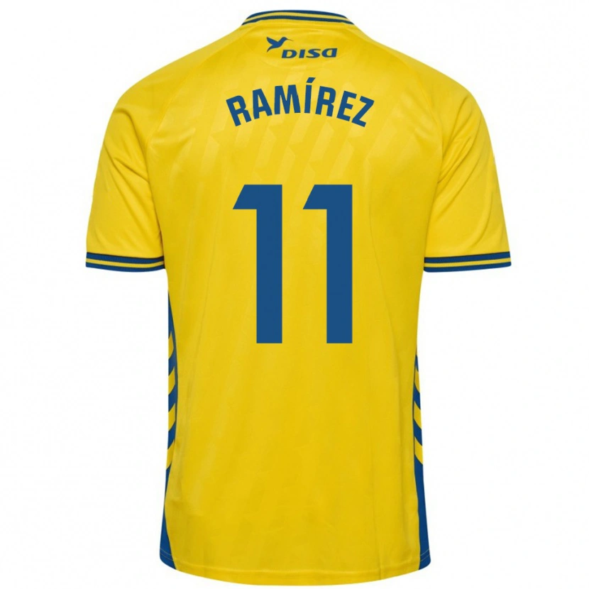 Danxen Enfant Maillot Benito Ramírez #11 Jaune Bleu Tenues Domicile 2025/26 T-Shirt