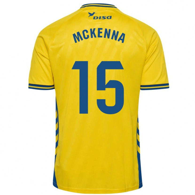Danxen Enfant Maillot Scott Mckenna #15 Jaune Bleu Tenues Domicile 2025/26 T-Shirt
