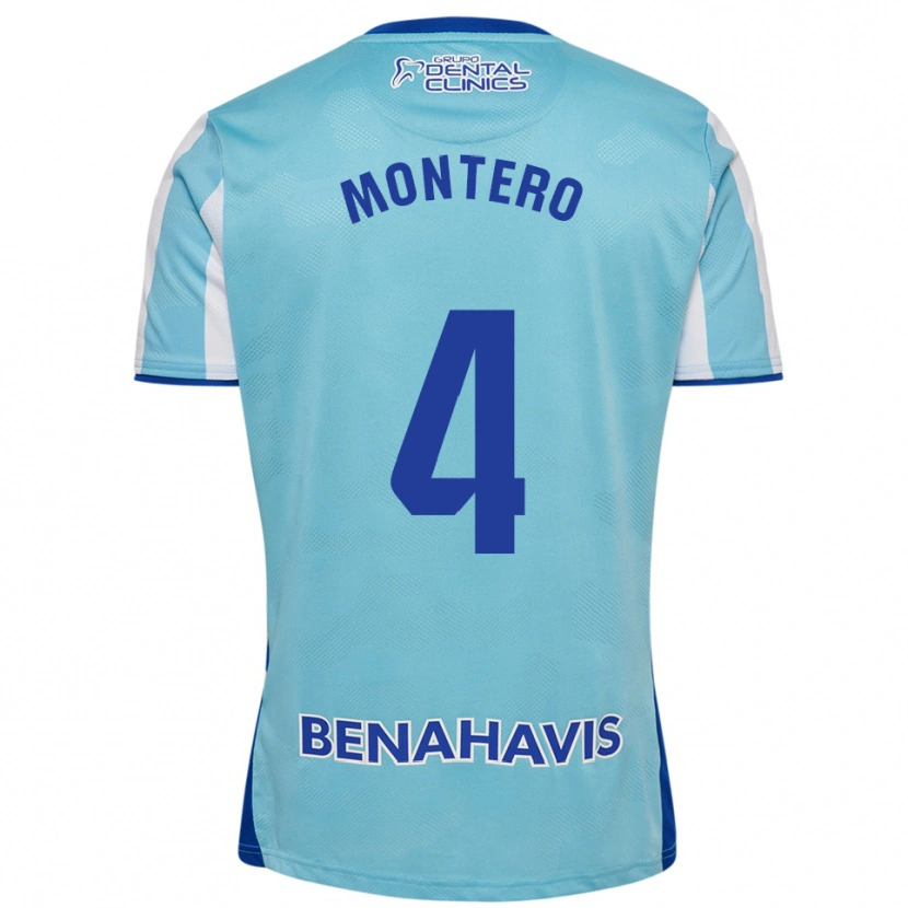 Danxen Enfant Maillot Javi Montero #4 Bleu Ciel Blanc Tenues Domicile 2025/26 T-Shirt