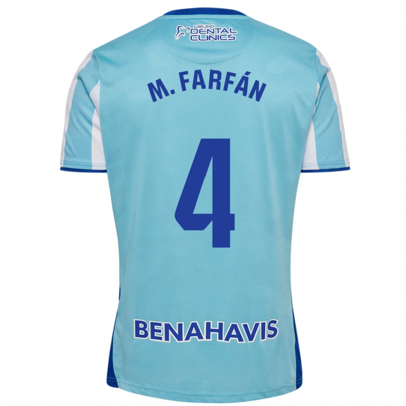 Danxen Enfant Maillot María Farfán Hidalgo #4 Bleu Ciel Blanc Tenues Domicile 2025/26 T-Shirt