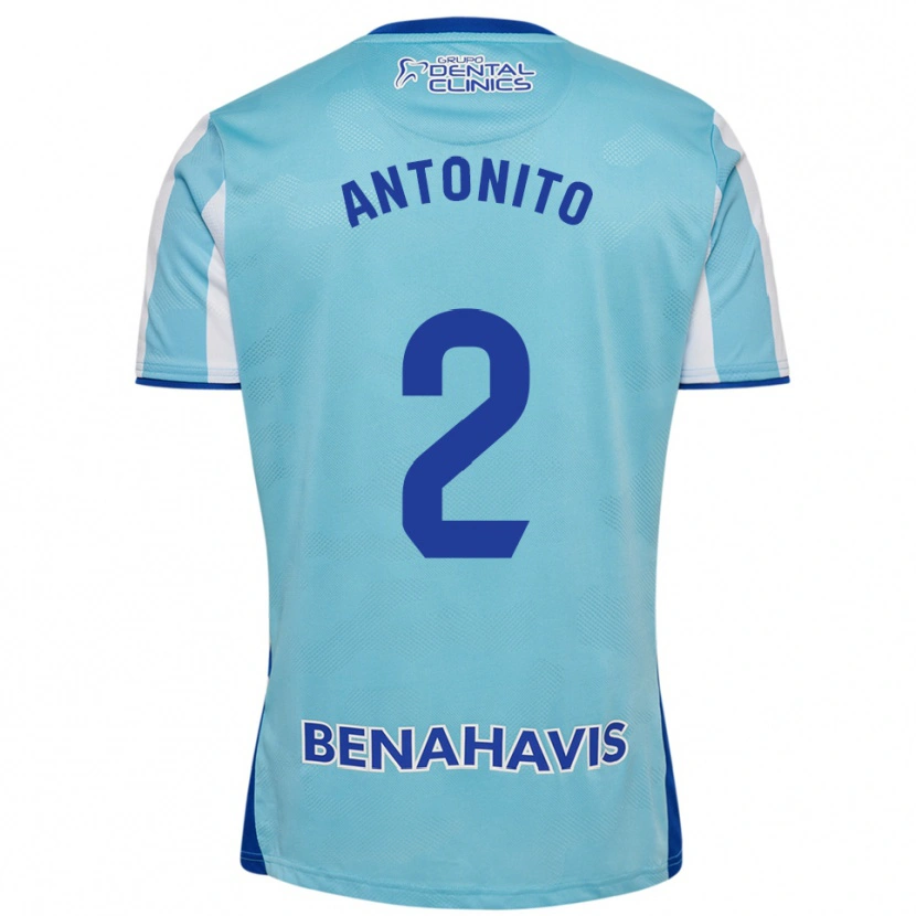 Danxen Enfant Maillot Antoñito #2 Bleu Ciel Blanc Tenues Domicile 2025/26 T-Shirt