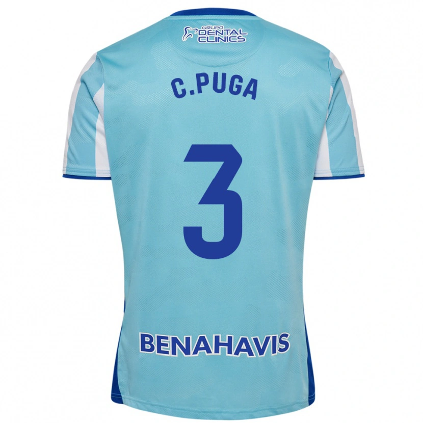 Danxen Enfant Maillot Carlos Puga #3 Bleu Ciel Blanc Tenues Domicile 2025/26 T-Shirt