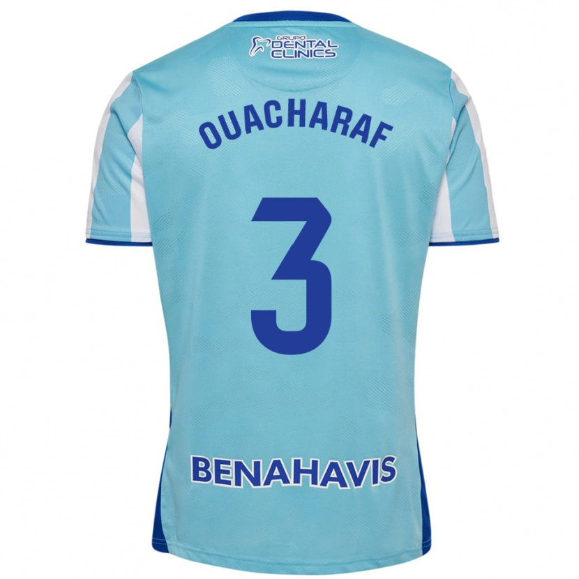 Danxen Enfant Maillot Bilal Ouacharaf #3 Bleu Ciel Blanc Tenues Domicile 2025/26 T-Shirt