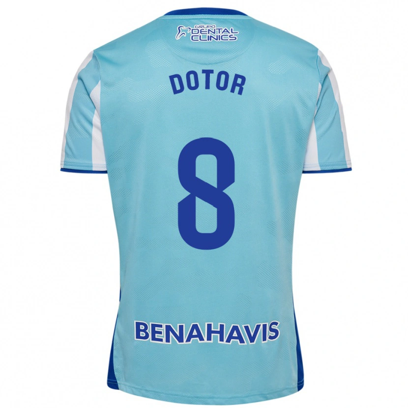 Danxen Enfant Maillot Carlos Dotor #8 Bleu Ciel Blanc Tenues Domicile 2025/26 T-Shirt