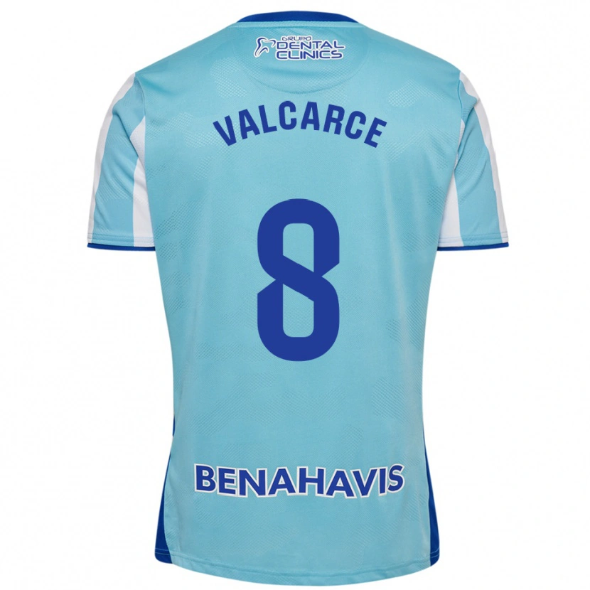 Danxen Enfant Maillot Alejandro Valcarce #8 Bleu Ciel Blanc Tenues Domicile 2025/26 T-Shirt