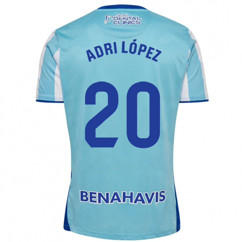 Danxen Enfant Maillot Adri López #20 Bleu Ciel Blanc Tenues Domicile 2025/26 T-Shirt
