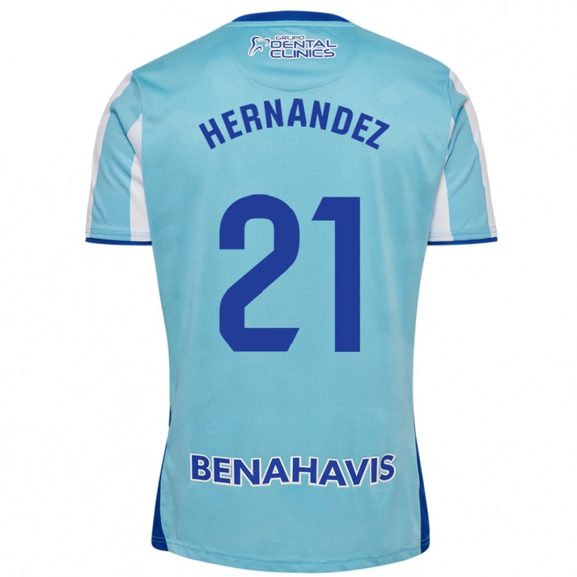 Danxen Enfant Maillot Juan Hernández #21 Bleu Ciel Blanc Tenues Domicile 2025/26 T-Shirt