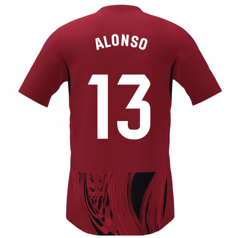 Danxen Enfant Maillot Maikel Alonso #13 Rouge Noir Tenues Domicile 2025/26 T-Shirt