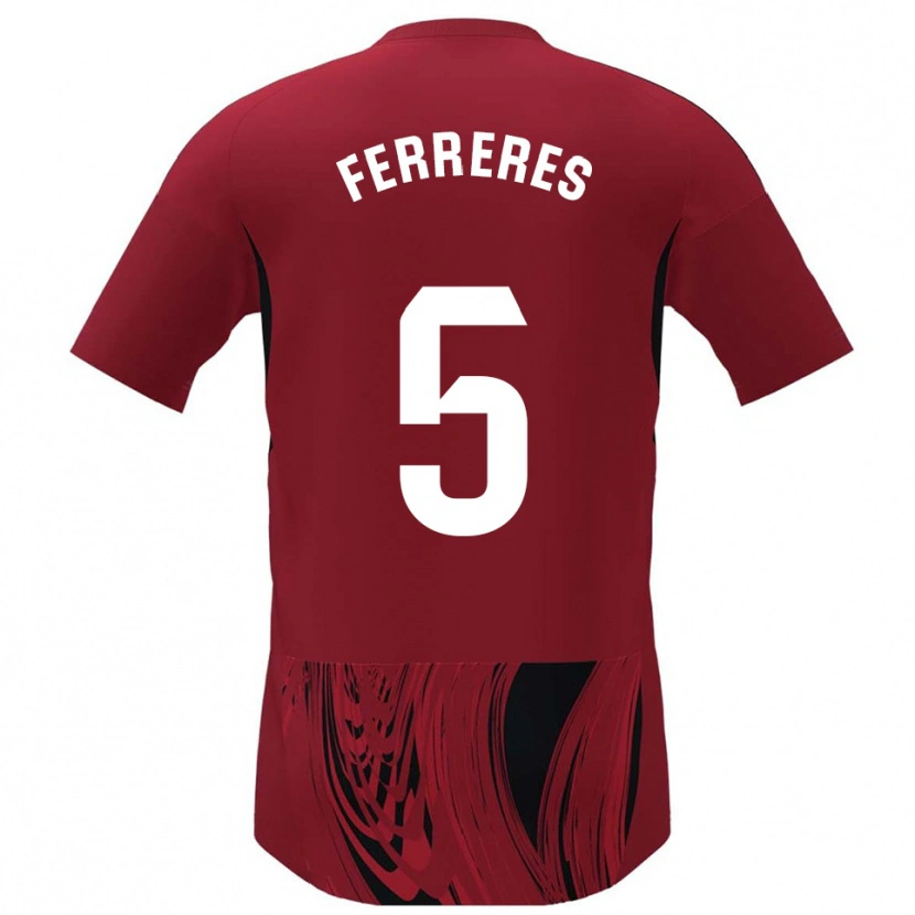 Danxen Enfant Maillot Manolo Ferreres #5 Rouge Noir Tenues Domicile 2025/26 T-Shirt