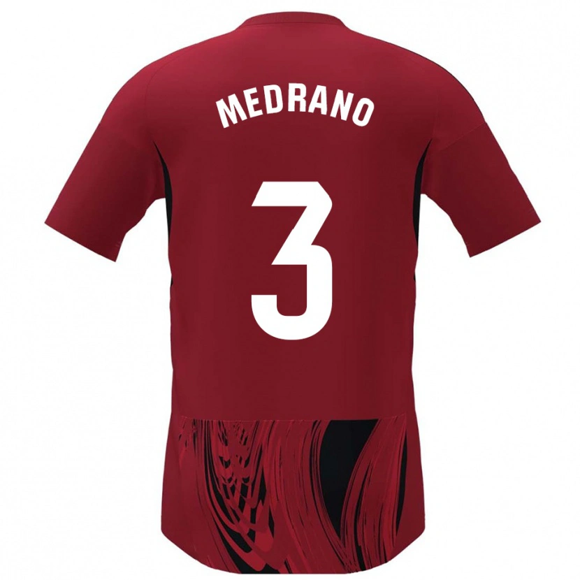 Danxen Enfant Maillot Fernando Medrano #3 Rouge Noir Tenues Domicile 2025/26 T-Shirt