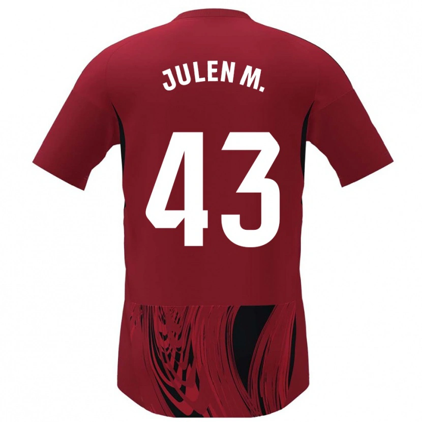 Danxen Enfant Maillot Julen Martínez #43 Rouge Noir Tenues Domicile 2025/26 T-Shirt