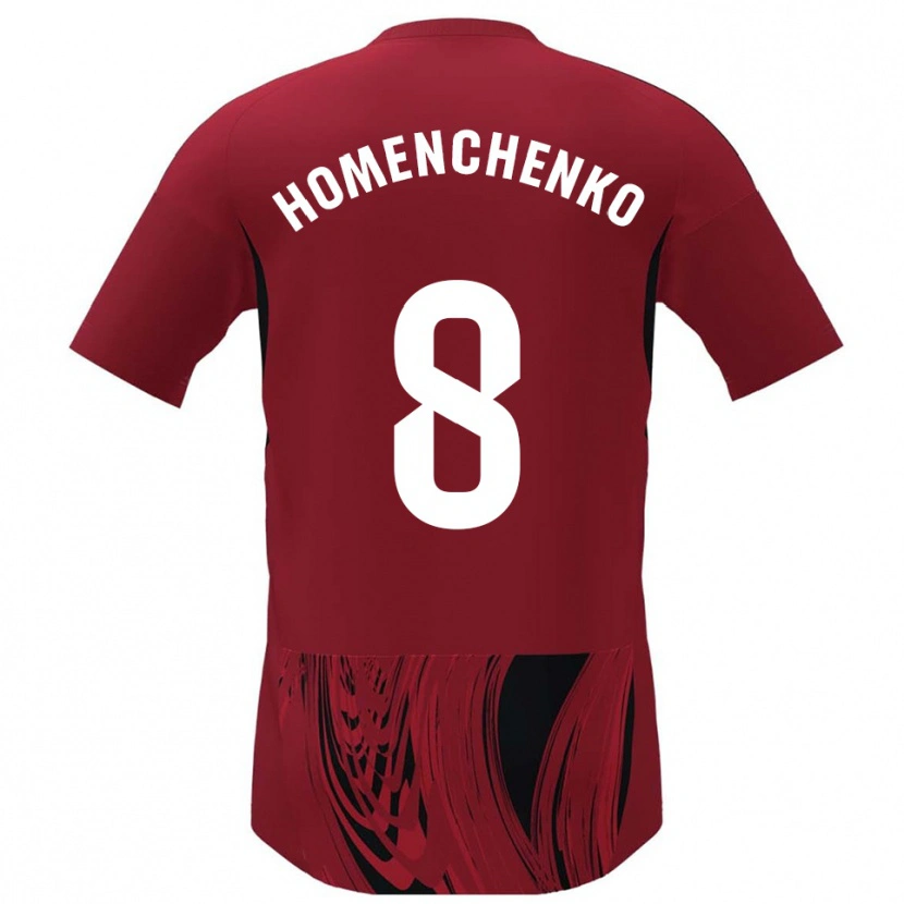 Danxen Enfant Maillot Santiago Homenchenko #8 Rouge Noir Tenues Domicile 2025/26 T-Shirt