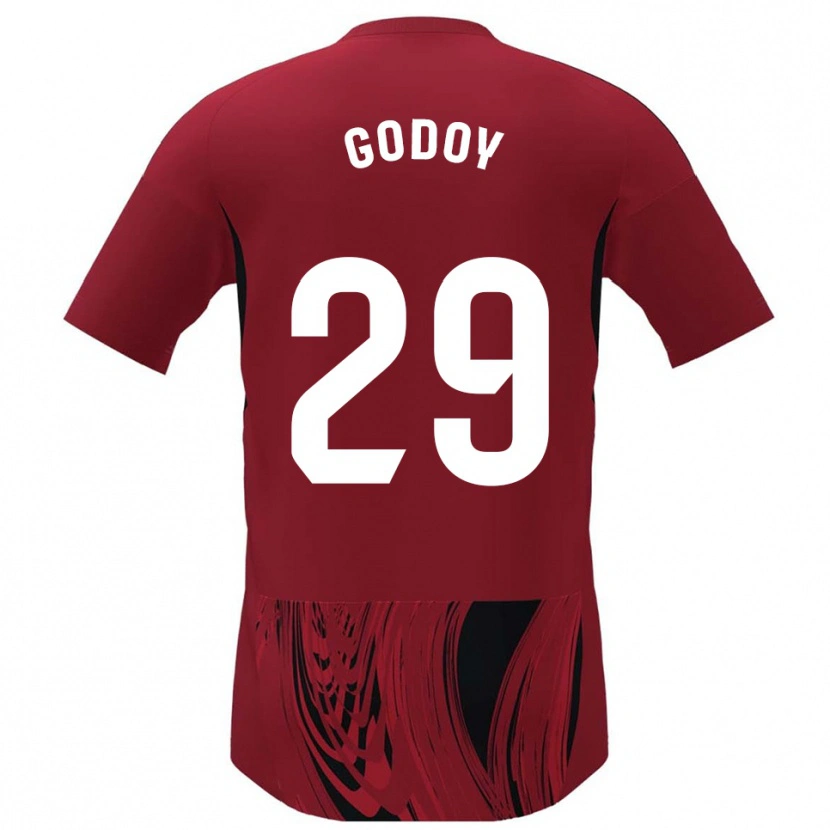 Danxen Enfant Maillot Alan Godoy #29 Rouge Noir Tenues Domicile 2025/26 T-Shirt