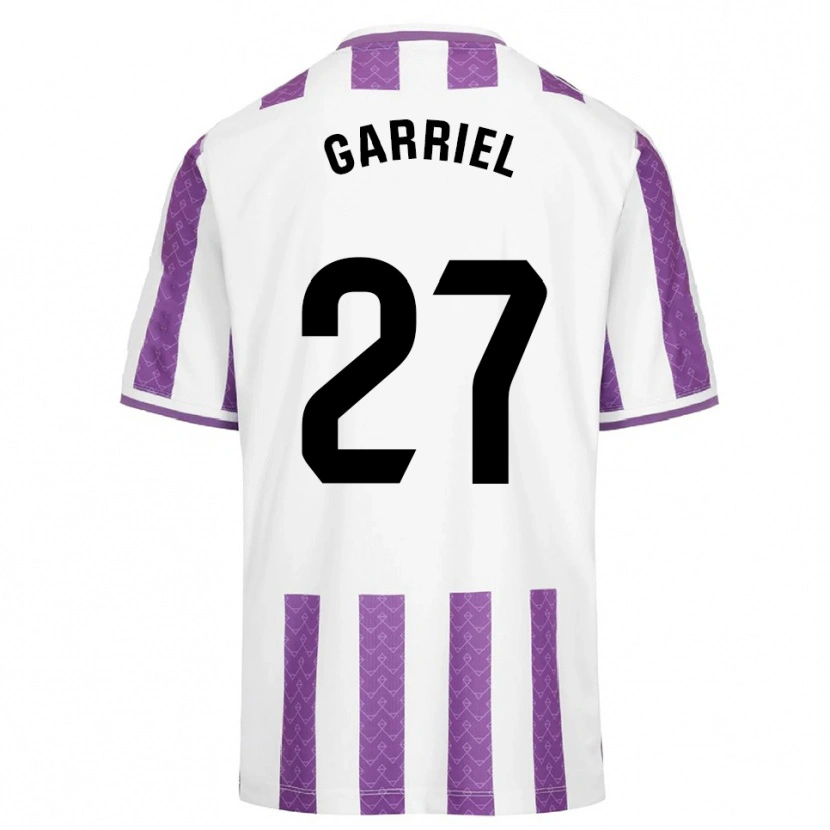 Danxen Enfant Maillot Iván Garriel #27 Violet Blanc Tenues Domicile 2025/26 T-Shirt
