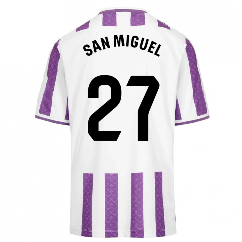 Danxen Enfant Maillot Yago San Miguel #27 Violet Blanc Tenues Domicile 2025/26 T-Shirt