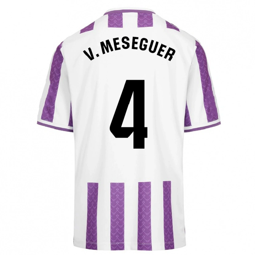 Danxen Enfant Maillot Víctor Meseguer #4 Violet Blanc Tenues Domicile 2025/26 T-Shirt