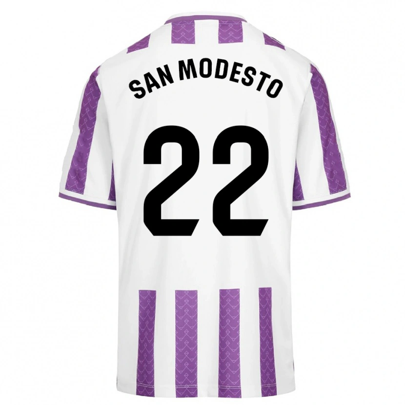 Danxen Enfant Maillot Hugo San Modesto #22 Violet Blanc Tenues Domicile 2025/26 T-Shirt