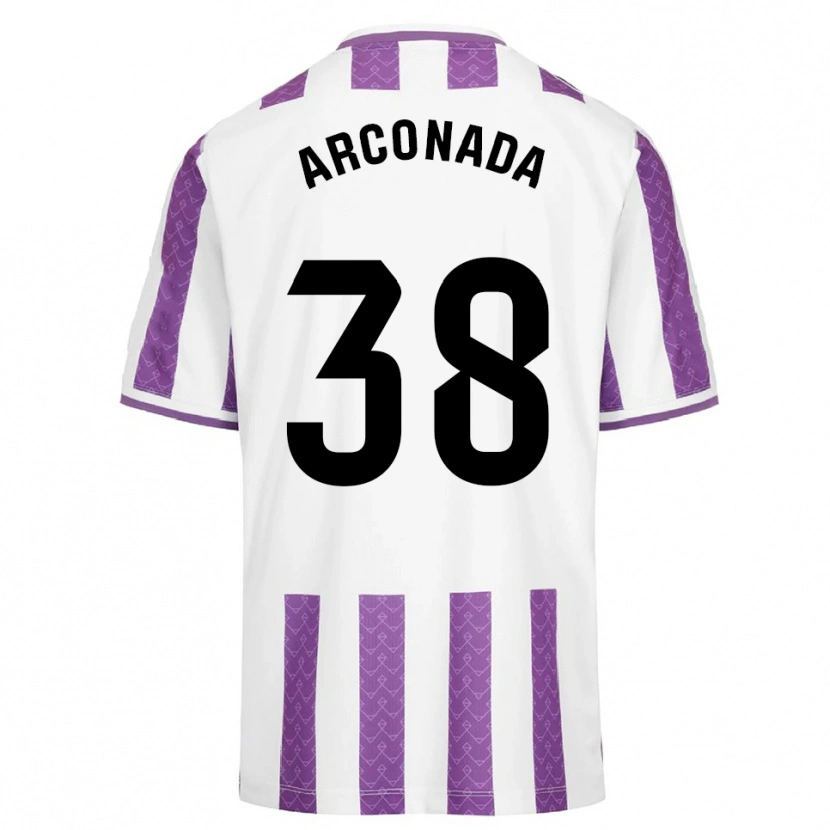 Danxen Enfant Maillot Diego Arconada #38 Violet Blanc Tenues Domicile 2025/26 T-Shirt
