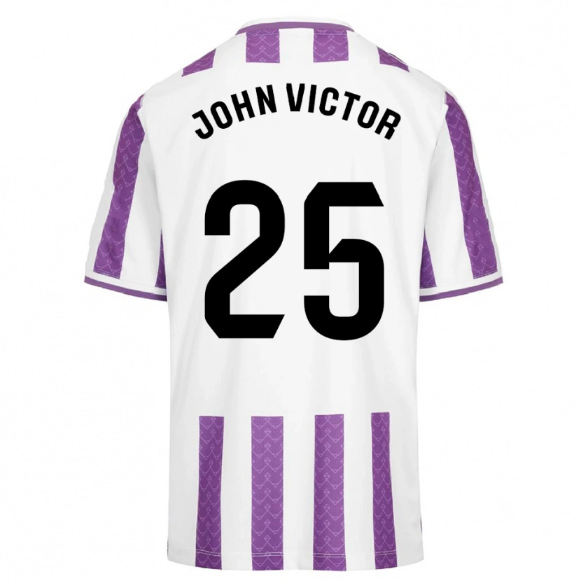 Danxen Enfant Maillot John Victor #25 Violet Blanc Tenues Domicile 2025/26 T-Shirt