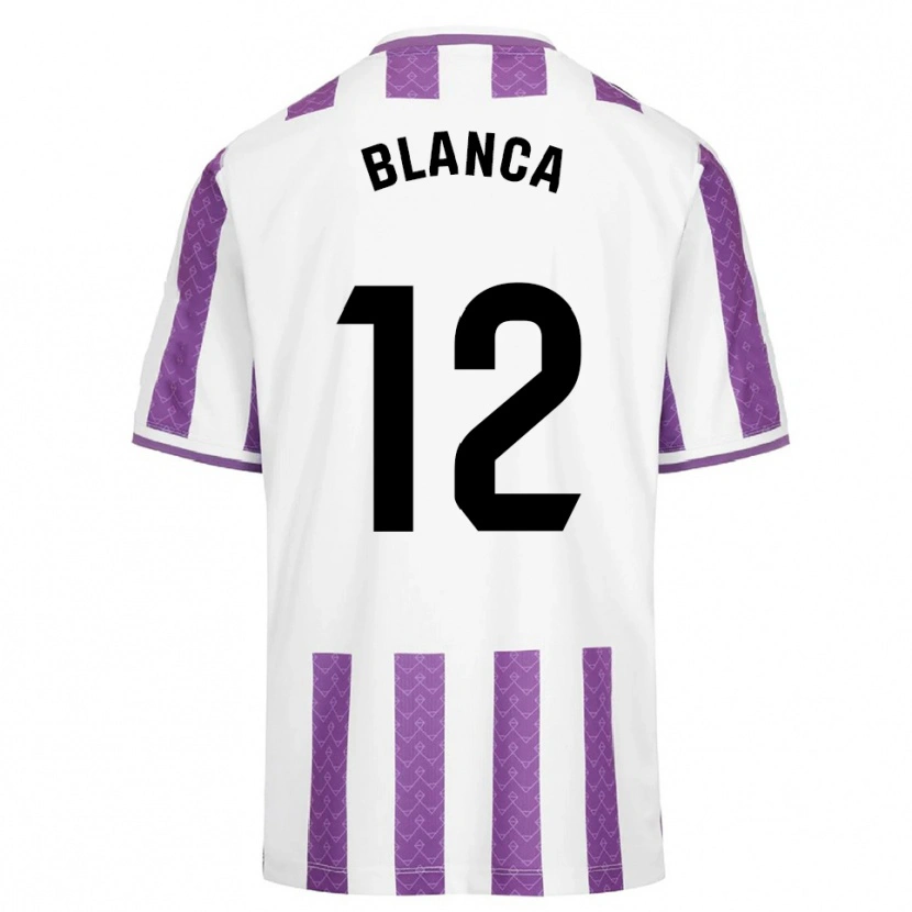 Danxen Enfant Maillot Blanca Serrano Llanos #12 Violet Blanc Tenues Domicile 2025/26 T-Shirt