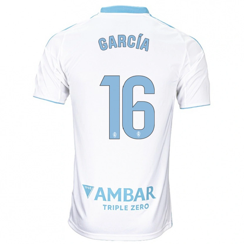 Danxen Enfant Maillot Iker García #16 Blanc Bleu Ciel Tenues Domicile 2025/26 T-Shirt