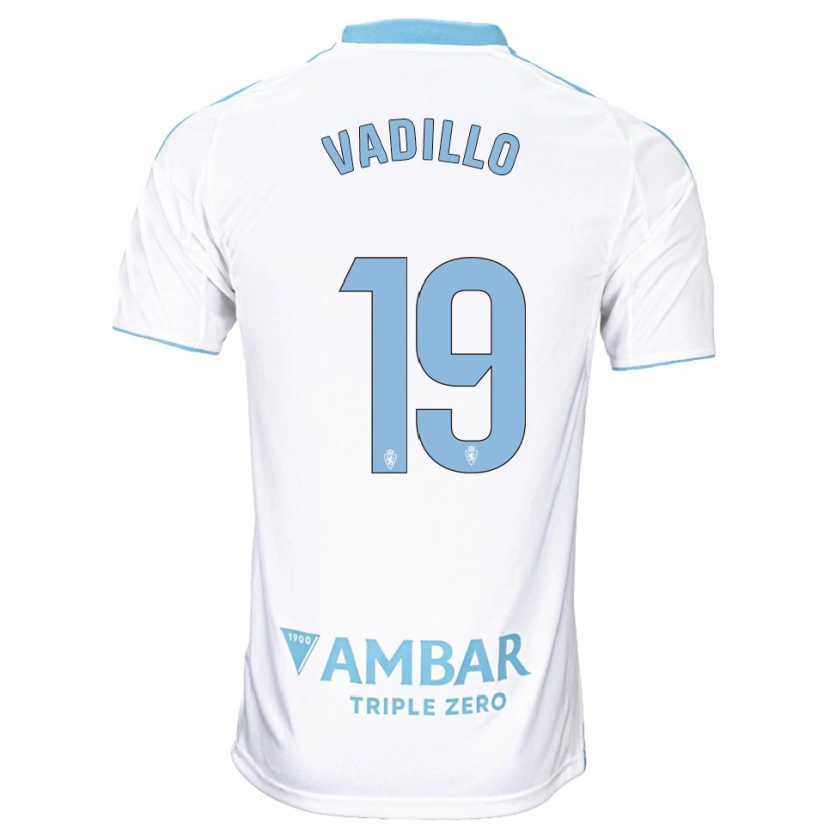 Danxen Enfant Maillot Iker Vadillo #19 Blanc Bleu Ciel Tenues Domicile 2025/26 T-Shirt
