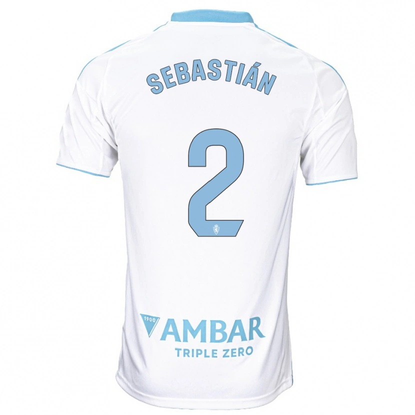 Danxen Enfant Maillot Juan Sebastián #2 Blanc Bleu Ciel Tenues Domicile 2025/26 T-Shirt