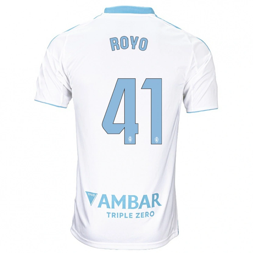 Danxen Enfant Maillot Eduardo Royo #41 Blanc Bleu Ciel Tenues Domicile 2025/26 T-Shirt