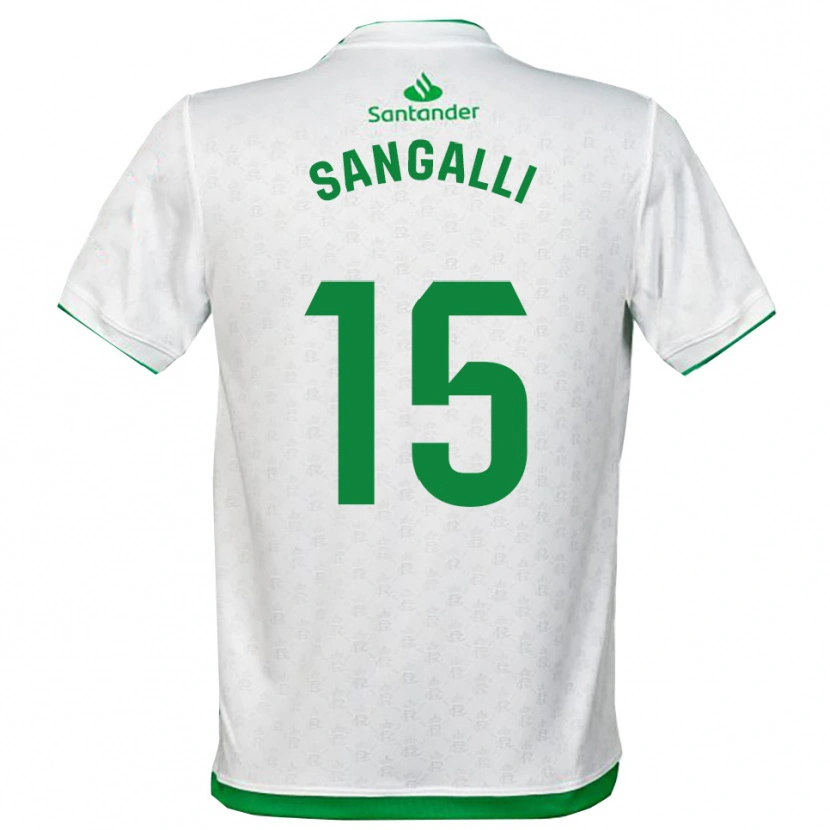 Danxen Enfant Maillot Marco Sangalli #15 Vert Blanc Tenues Domicile 2025/26 T-Shirt