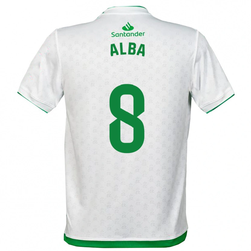 Danxen Enfant Maillot Alba Luzuriaga Albelda #8 Vert Blanc Tenues Domicile 2025/26 T-Shirt
