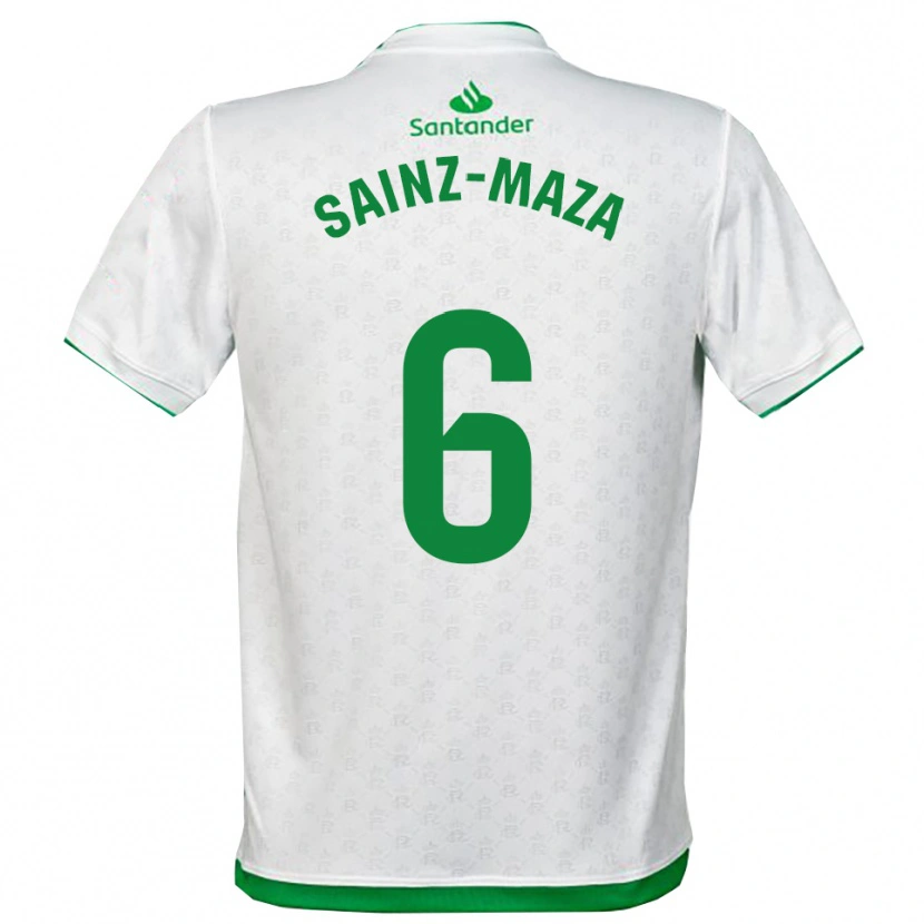 Danxen Enfant Maillot Íñigo Sainz-Maza #6 Vert Blanc Tenues Domicile 2025/26 T-Shirt