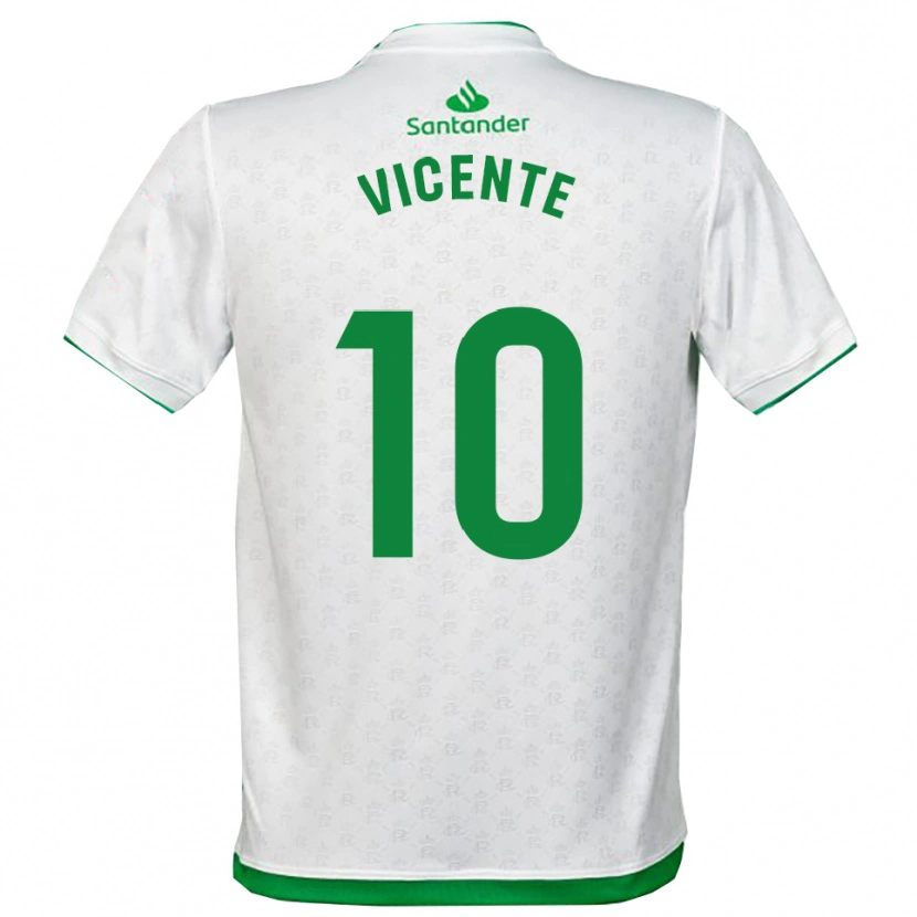 Danxen Enfant Maillot Iñigo Vicente #10 Vert Blanc Tenues Domicile 2025/26 T-Shirt