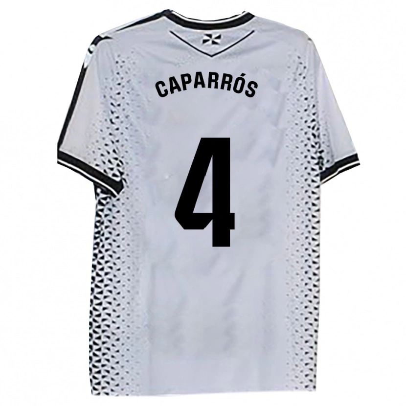 Danxen Enfant Maillot Albert Caparrós #4 Blanc Noir Tenues Domicile 2025/26 T-Shirt