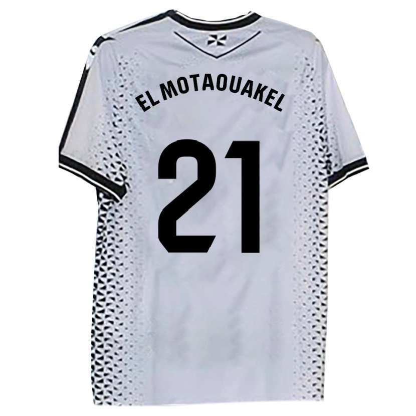 Danxen Enfant Maillot Hamza El Motaouakel #21 Blanc Noir Tenues Domicile 2025/26 T-Shirt