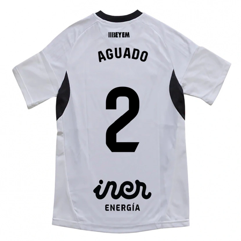Danxen Enfant Maillot Lorenzo Aguado #2 Blanc Violet Tenues Domicile 2025/26 T-Shirt