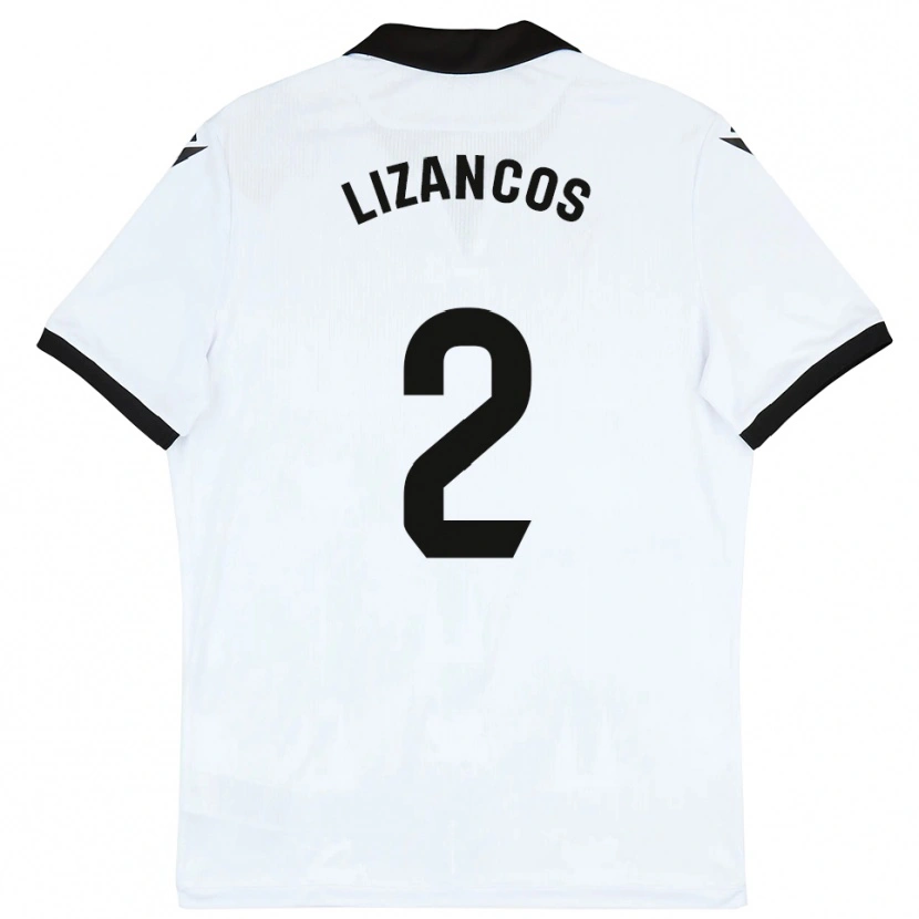 Danxen Enfant Maillot Álex Lizancos #2 Blanc Noir Tenues Domicile 2025/26 T-Shirt