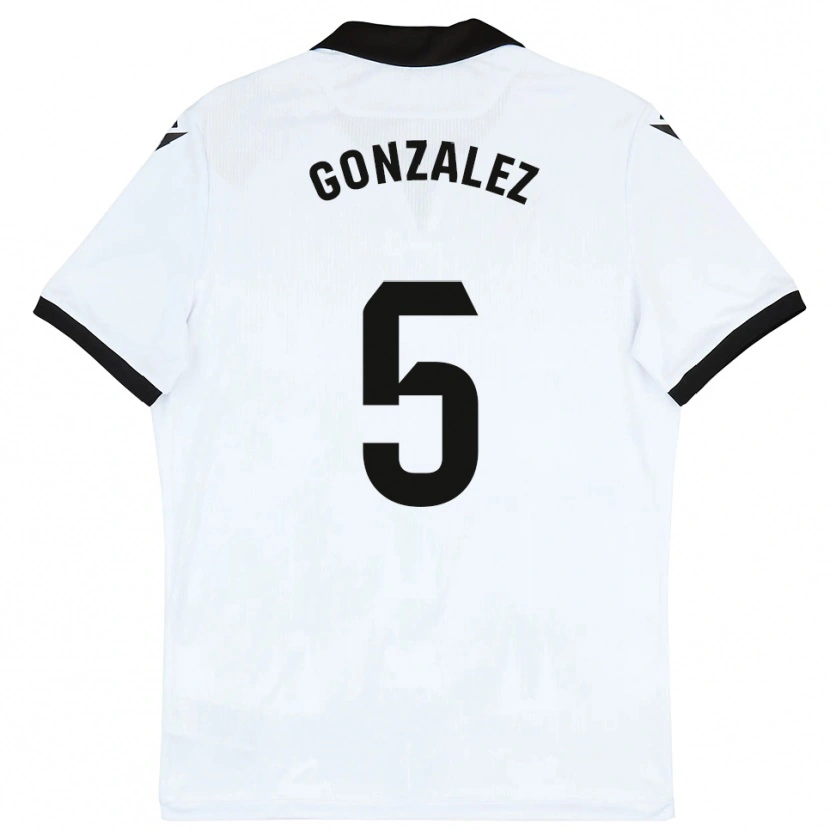 Danxen Enfant Maillot Sergio González #5 Blanc Noir Tenues Domicile 2025/26 T-Shirt