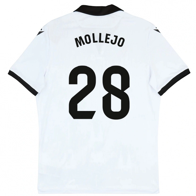 Danxen Enfant Maillot Víctor Mollejo #28 Blanc Noir Tenues Domicile 2025/26 T-Shirt