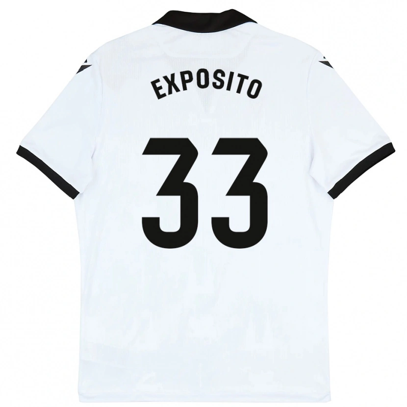 Danxen Enfant Maillot Marcelo Expósito #33 Blanc Noir Tenues Domicile 2025/26 T-Shirt