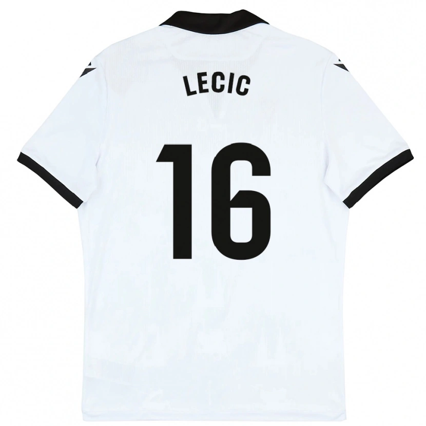 Danxen Enfant Maillot Luka Lecic #16 Blanc Noir Tenues Domicile 2025/26 T-Shirt