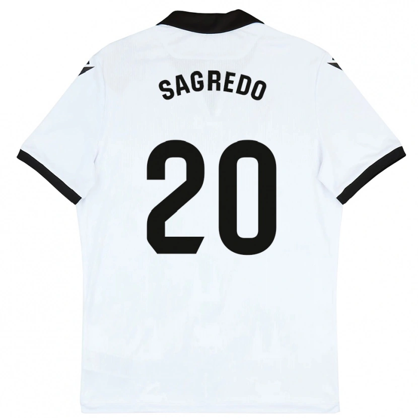 Danxen Enfant Maillot Pablo Sagredo #20 Blanc Noir Tenues Domicile 2025/26 T-Shirt