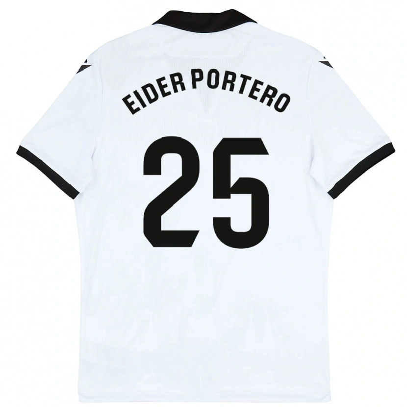 Danxen Enfant Maillot Eider Portero #25 Blanc Noir Tenues Domicile 2025/26 T-Shirt