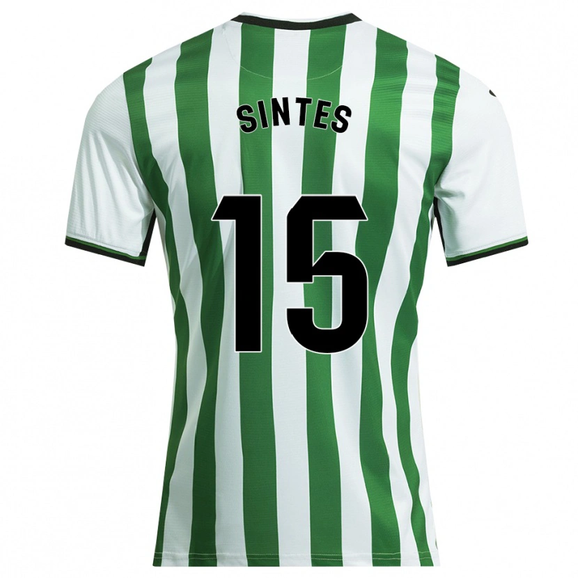Danxen Enfant Maillot Xavi Sintes #15 Blanc Vert Tenues Domicile 2025/26 T-Shirt