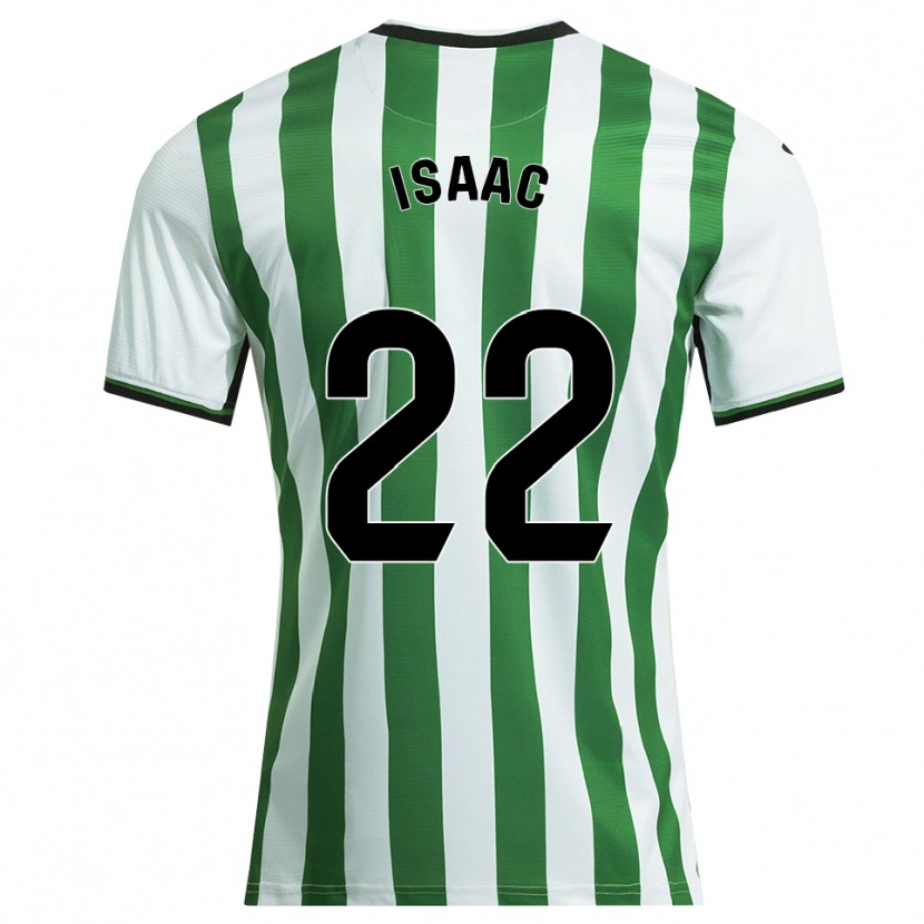 Danxen Enfant Maillot Carlos Isaac #22 Blanc Vert Tenues Domicile 2025/26 T-Shirt