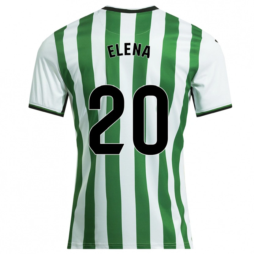 Danxen Enfant Maillot Elena Lozano Gallego #20 Blanc Vert Tenues Domicile 2025/26 T-Shirt