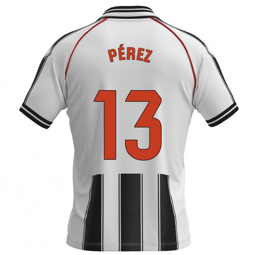 Danxen Enfant Maillot Axel Pérez #13 Blanc Noir Tenues Domicile 2025/26 T-Shirt