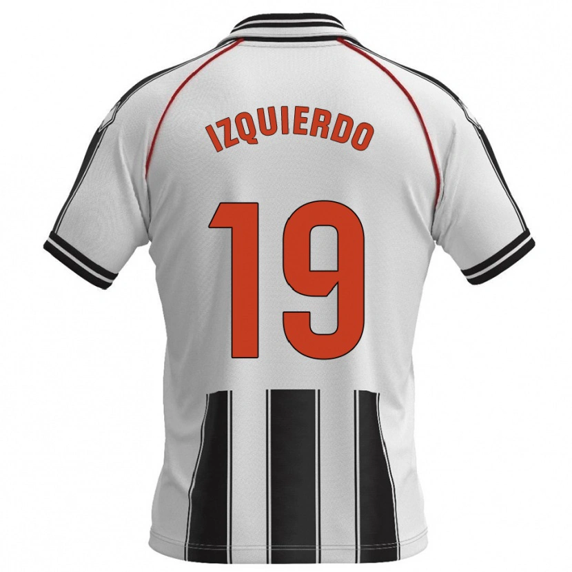 Danxen Enfant Maillot Yeray Izquierdo #19 Blanc Noir Tenues Domicile 2025/26 T-Shirt