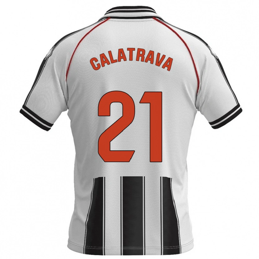 Danxen Enfant Maillot Álex Calatrava #21 Blanc Noir Tenues Domicile 2025/26 T-Shirt